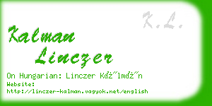 kalman linczer business card